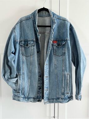 Light Blue Denim Jacket - Men's Classic Jean Coat size xl
